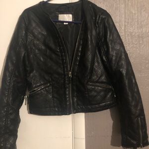 Women’s black leather jacket